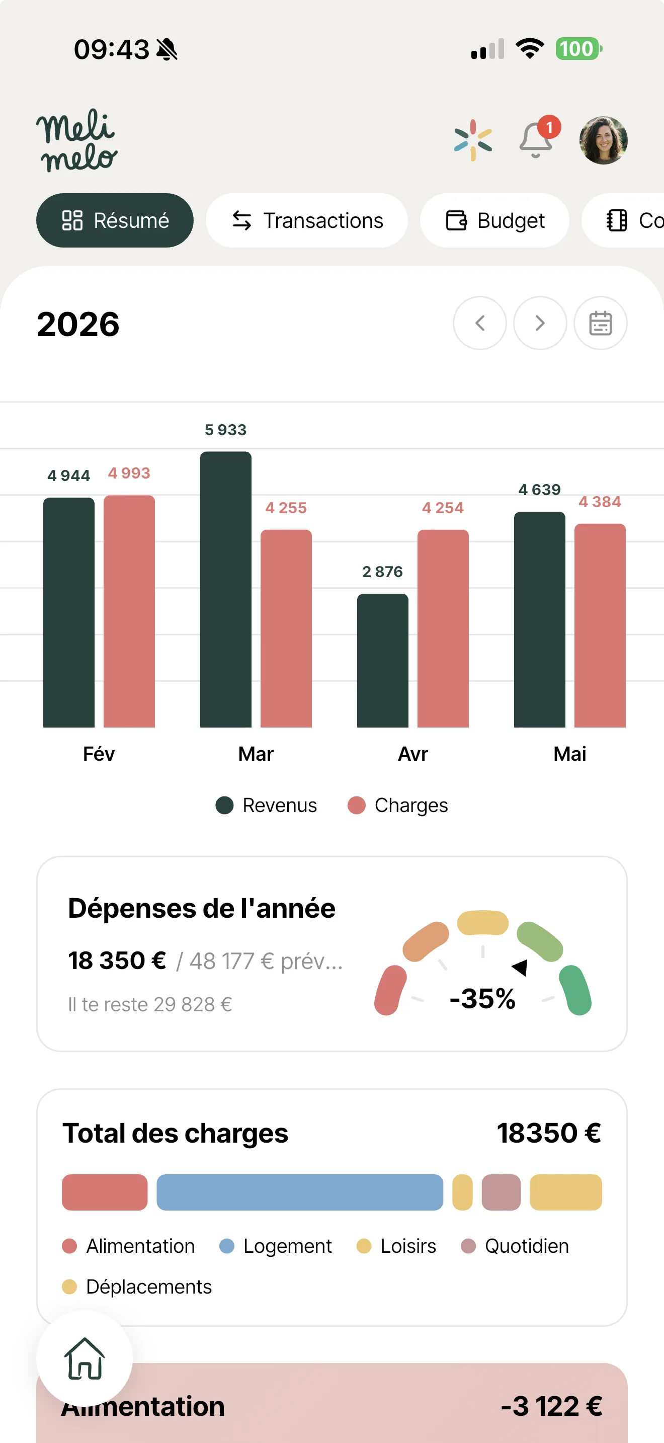 Budget du foyer Melimelo