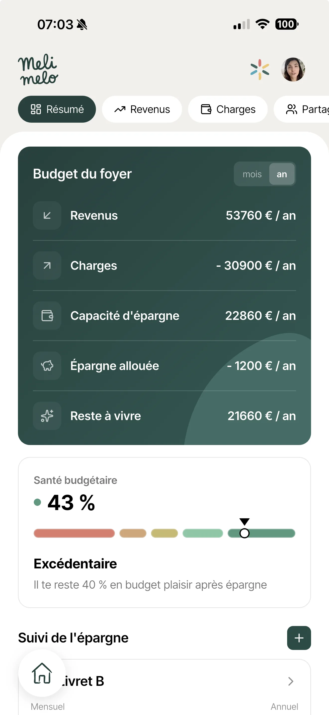 Budget du foyer Melimelo