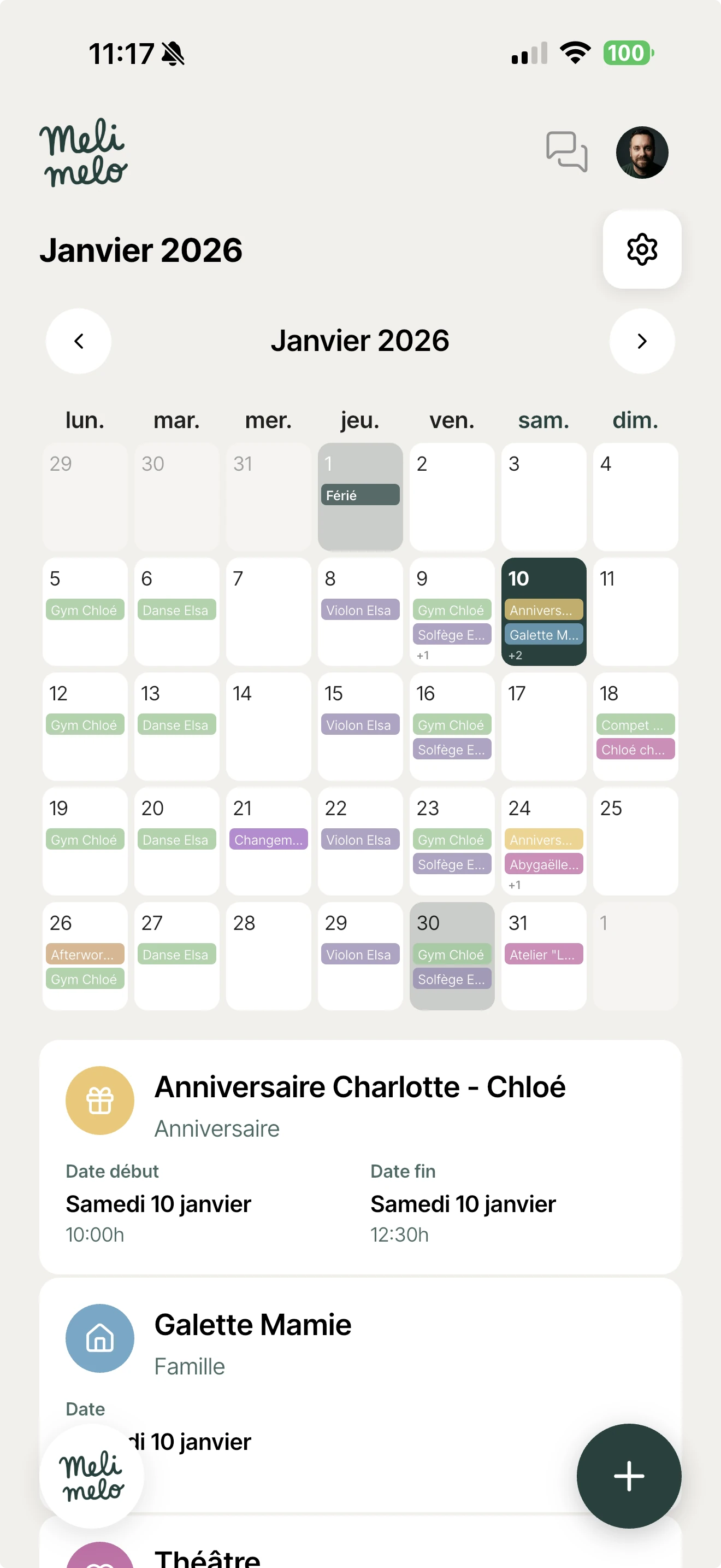 Calendrier familial Melimelo