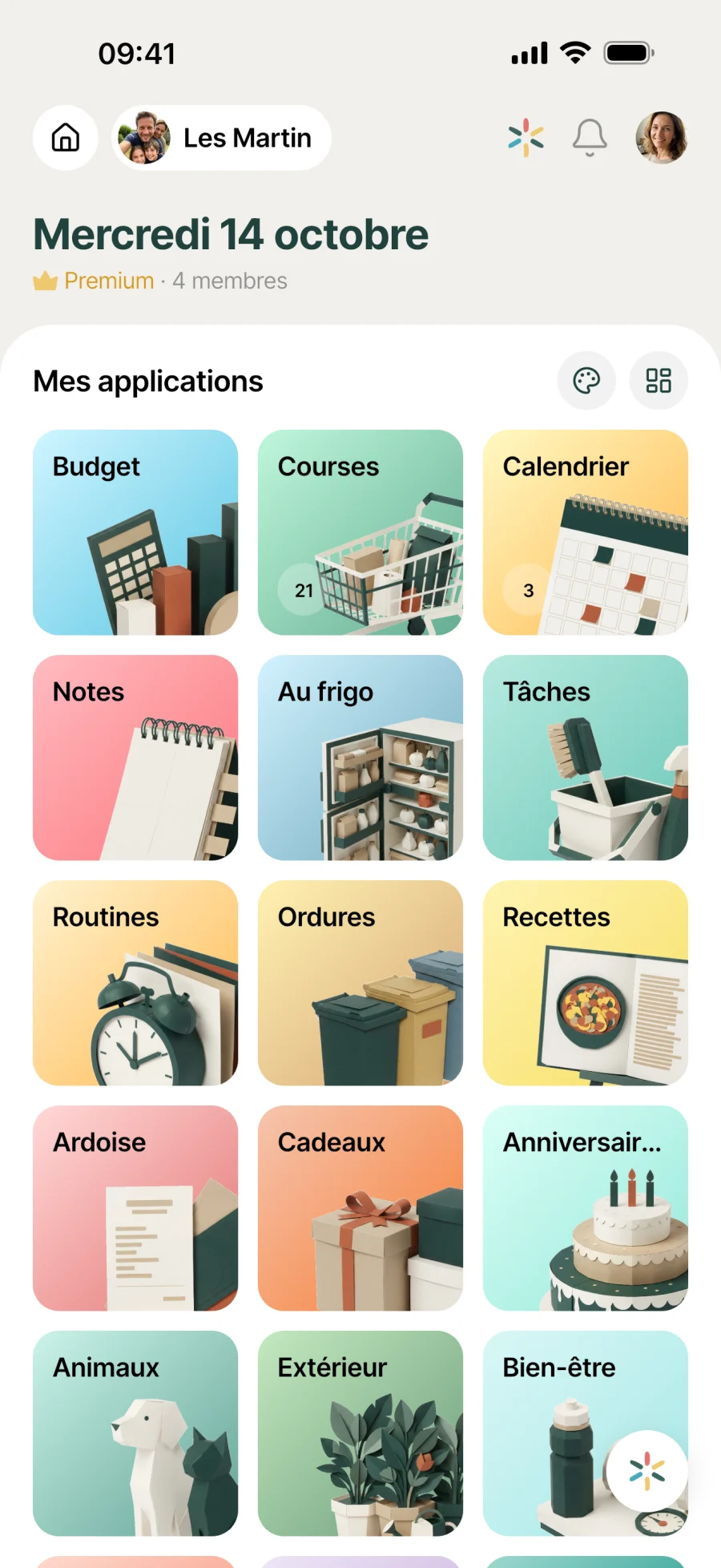 Écran d’accueil de Melimelo sur iPhone