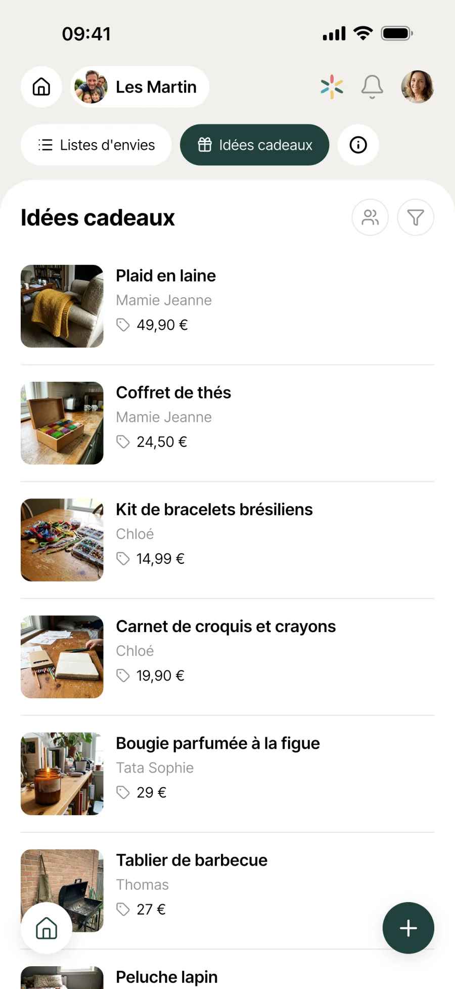 Cadeaux de Melimelo sur iPhone