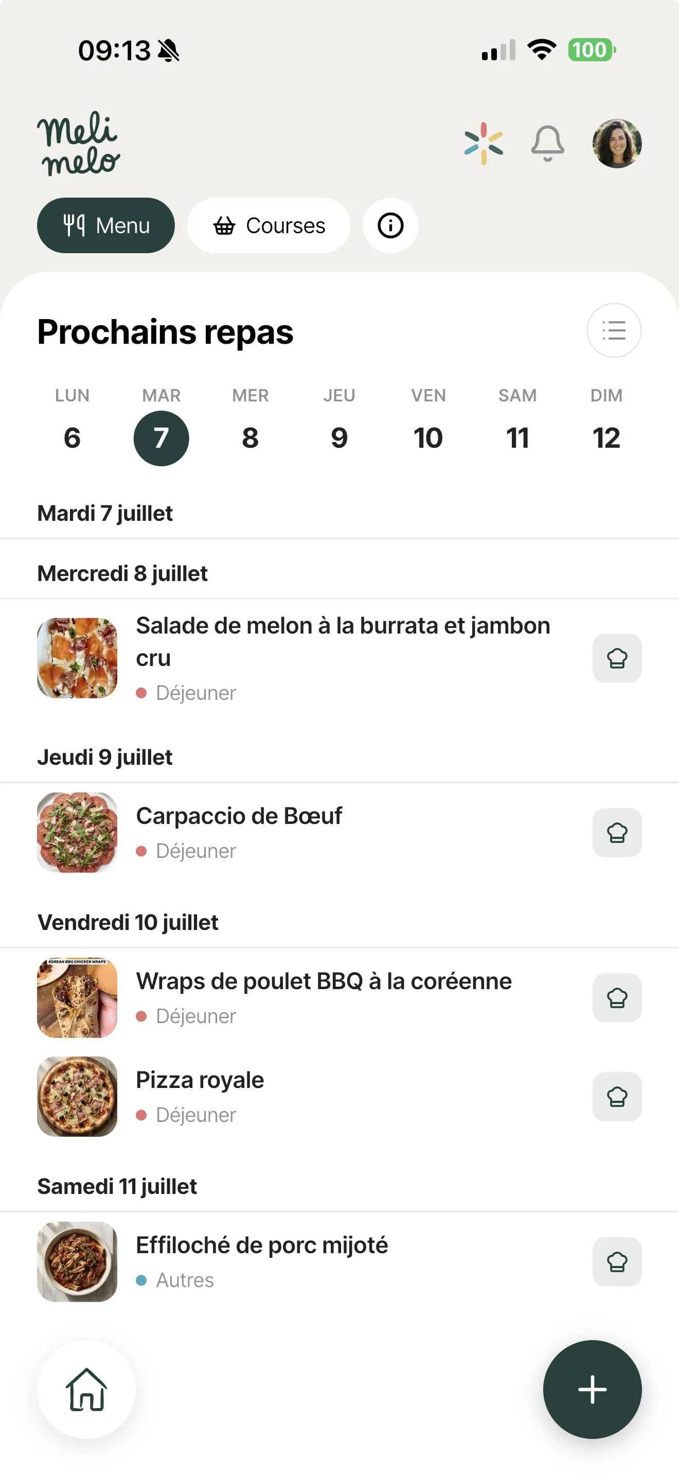 Module Menu sur iPhone