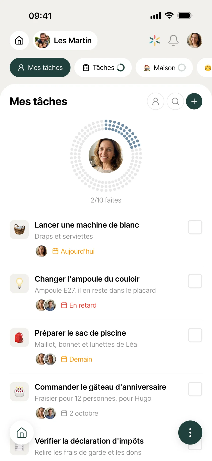 Tâches de Melimelo sur iPhone